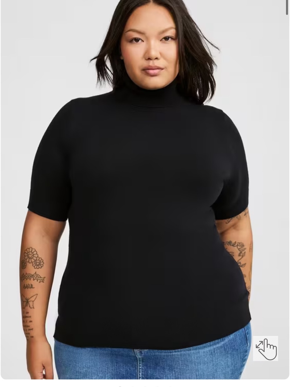 EUC Torrid Size 1- Black Short-Sleeve Mock Sweater Top